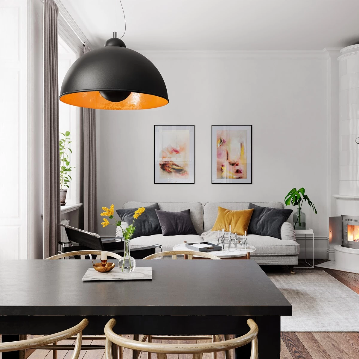 By Rydens Captain Pendant, Black/Gold 2 By Rydens Captain Pendant, Black/Gold - Afbeelding 2