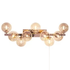 By Rydens Splendor Wall Light, Gold / Amber