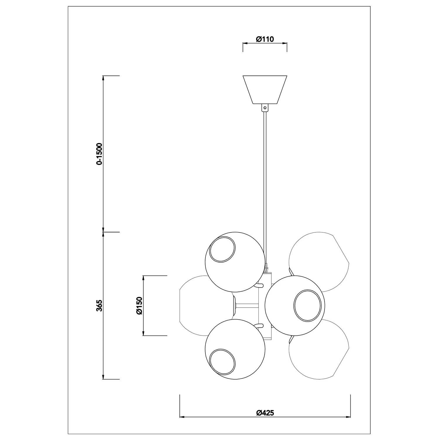 Tage 50 Hanglamp, Messing/Doorzichtig 3 Tage 50 Hanglamp, Messing/Doorzichtig - Afbeelding 3