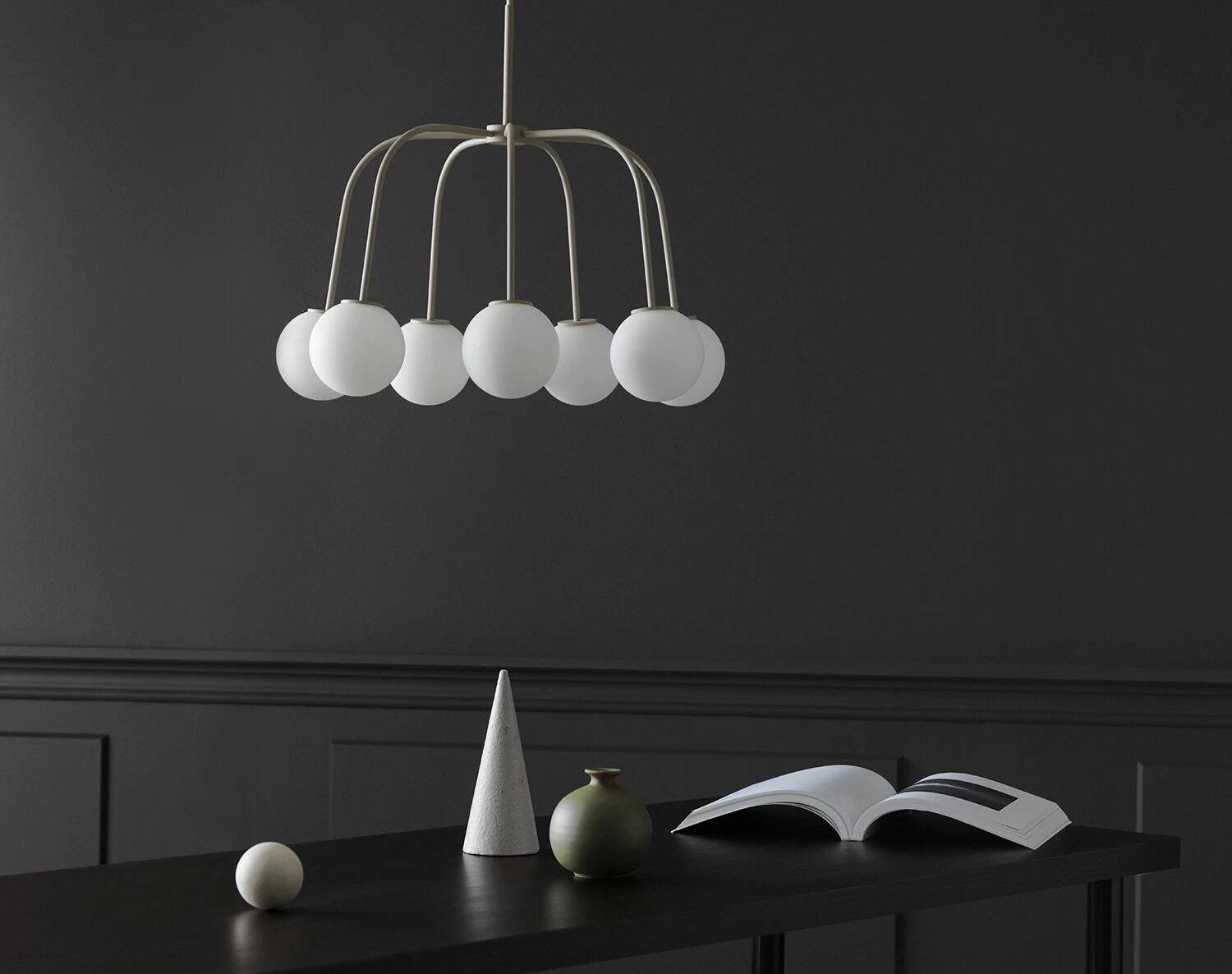 Waterfall Ceiling Light, Beige/Opal Glass 2 Waterfall Ceiling Light, Beige/Opal Glass - Afbeelding 2