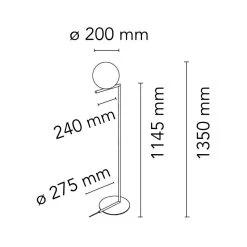 Flos IC Lights F1 Vloerlamp, Geborsteld Messing -Het tijdperk van Lamp. flos ic lights floor 1 14 2