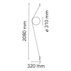 Flos Wirering Wall Lamp, Grey Cable/Gold Ring -Het tijdperk van Lamp. flos wirering wall lamp grey cable 12