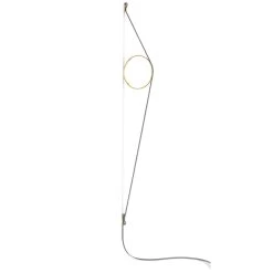 Flos Wirering Wall Lamp, Grey Cable/Gold Ring