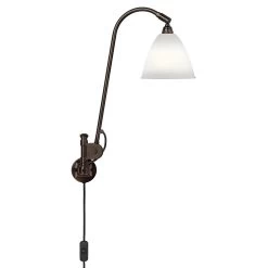 Gubi Bestlite BL6 Wall Lamp, Black Brass/Bone China