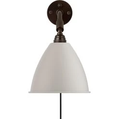 Gubi Bestlite BL7 Wall Lamp, Black Brass/Classic White