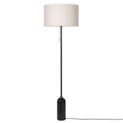 Gubi Gravity Vloerlamp, Zwart Marmer / Canvas