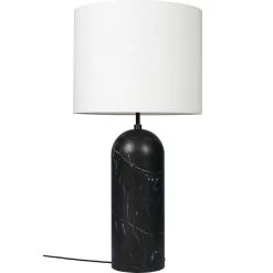 Gubi Gravity XL Vloerlamp Laag, Zwart Marmer / Wit