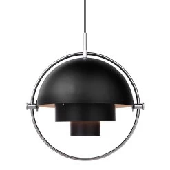 Gubi Multi-Lite Hanglamp 36 Cm, Chroom / Zwart Zijdemat