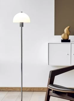 Herstal Vienda Vloerlamp, Chroom / Opaal -Het tijdperk van Lamp. herstal vienda vloerlamp wit 5
