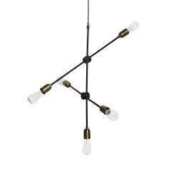 House Doctor Molecular Hanglamp 78 Cm, Messing/Zwart