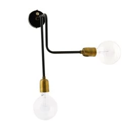 House Doctor Molecular Wandlamp, Zwart/Messing