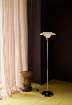 Louis Poulsen PH 3½-2½ Vloerlamp, Verchroomd/Opaal Glas -Het tijdperk van Lamp. louis poulsen ph 3 2 floor lamp 15