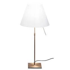 Luceplan Costanza Table Lamp, Brass/White