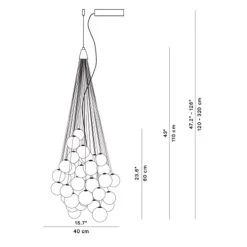 Luceplan Stochastic Suspension 48, Aluminum/Metallized -Het tijdperk van Lamp. luceplan stochastic suspension 48 10