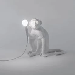 Seletti Monkey Lamp Zittend, Wit -Het tijdperk van Lamp. seletti monkey lamp zittend wit 6