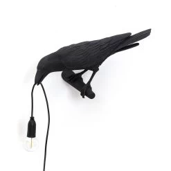 Seletti Vogel Lamp Kijkend Naar Links, Zwart