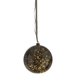 Star Trading Glow Glass Bauble 20 Cm, Smoke