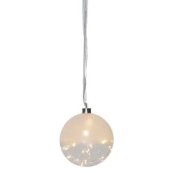 Star Trading Glow Glass Bauble 15 Cm, Frosted